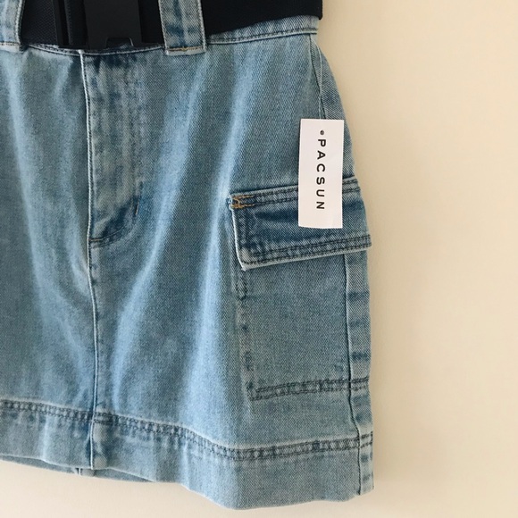 PacSun Cargo Belted Denim Skirt, NWT - Picture 5 of 15